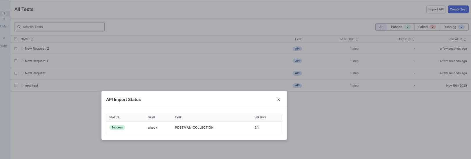 Funtional_Test_Screenshot_ImportPostmanStatus.png Funtional_Test_Screenshot_ImportPostmanStatus.png